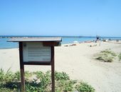 Der Strand des Campingplatzes, in den Marken