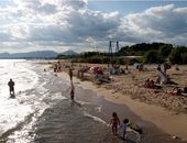 Der Strand an der Costa Dorada, Katalonien