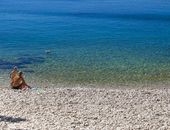 Der Strand des Campings Cikat, Kroatien